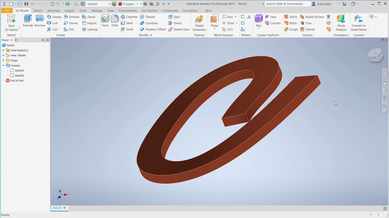 Inventor 2021 : 10 : Инструмент 3D-развертки