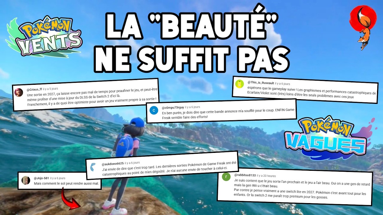 Les graphismes de POKÉMON VENTS & VAGUES ne font pas tout, même si c'est mieux (React commentaires)
