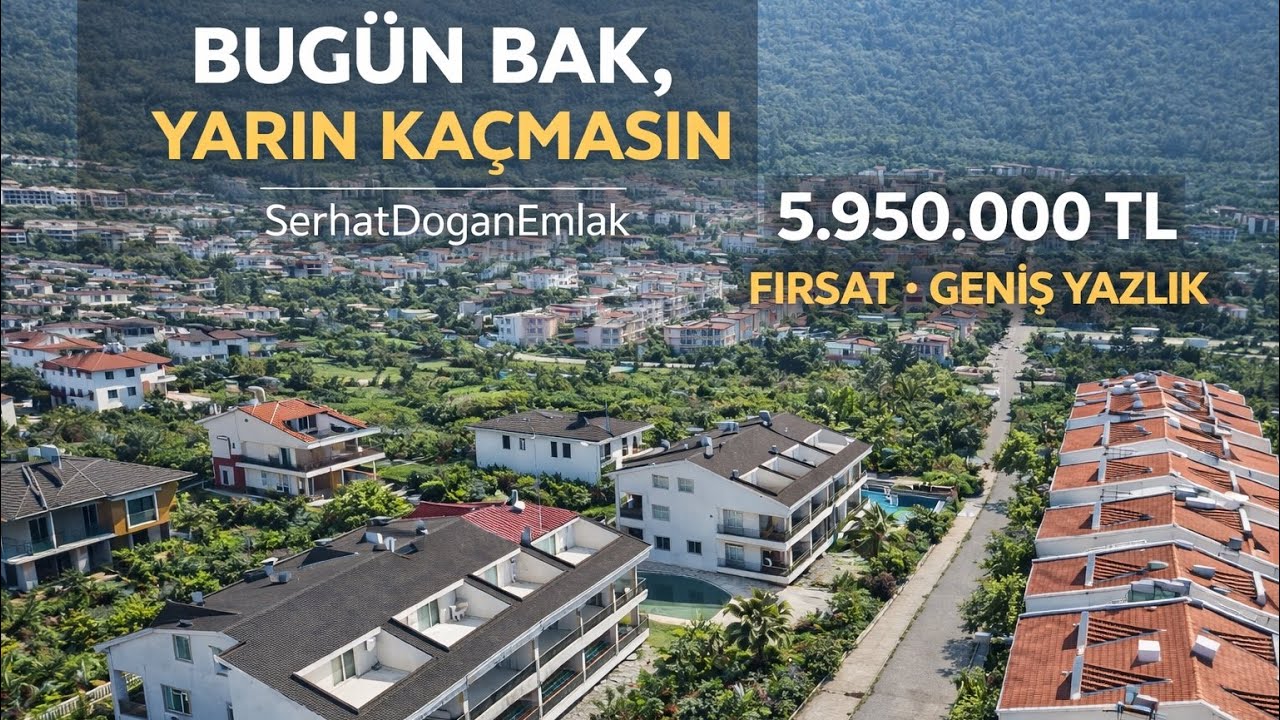 Didim Akbük’te Havuzlu Sitede Deniz Manzaralı Geniş Yazlık Full Eşyalı 