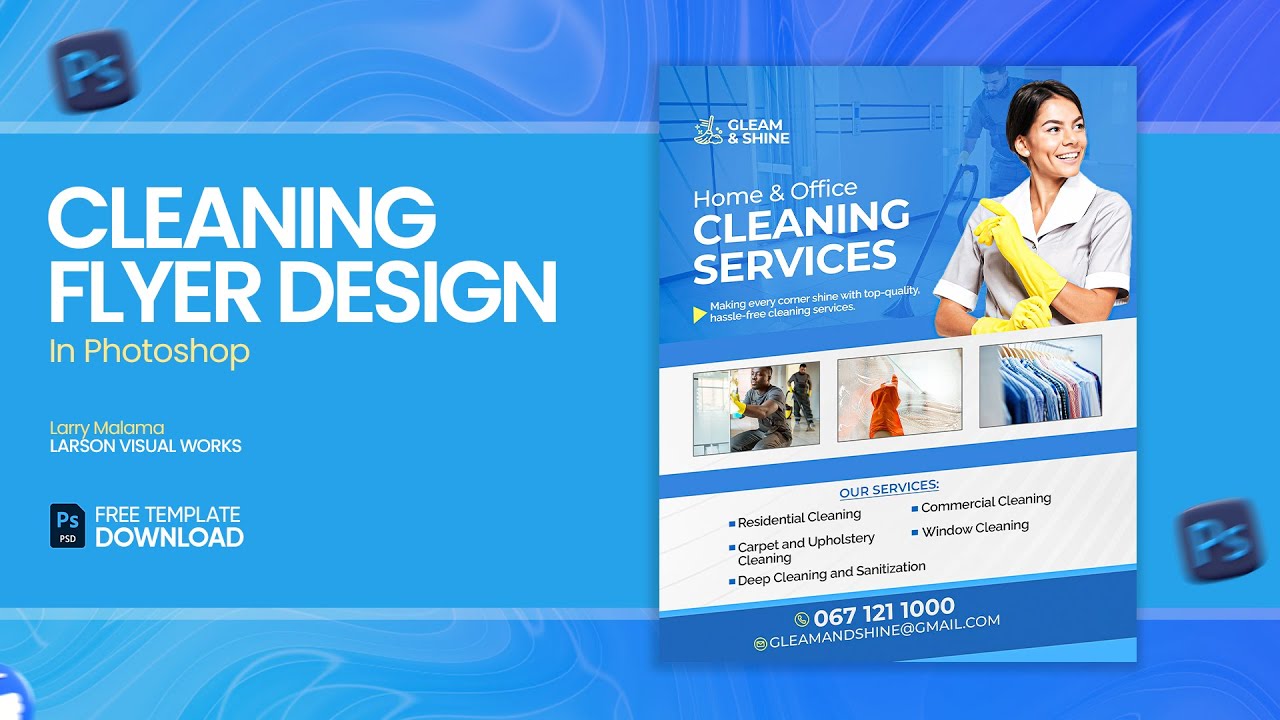 Photoshop Basics And Tricks Tutorial - How to Design A  Professional Cleaning Flyer(FREE TEMPLATE)