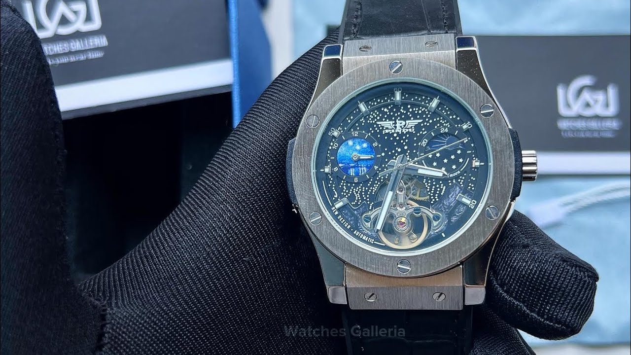 Pindu Design Watch P6537 Black | Pindu Watch | Big Bang Watch | Tourbillon Flywheel | Men Automatic