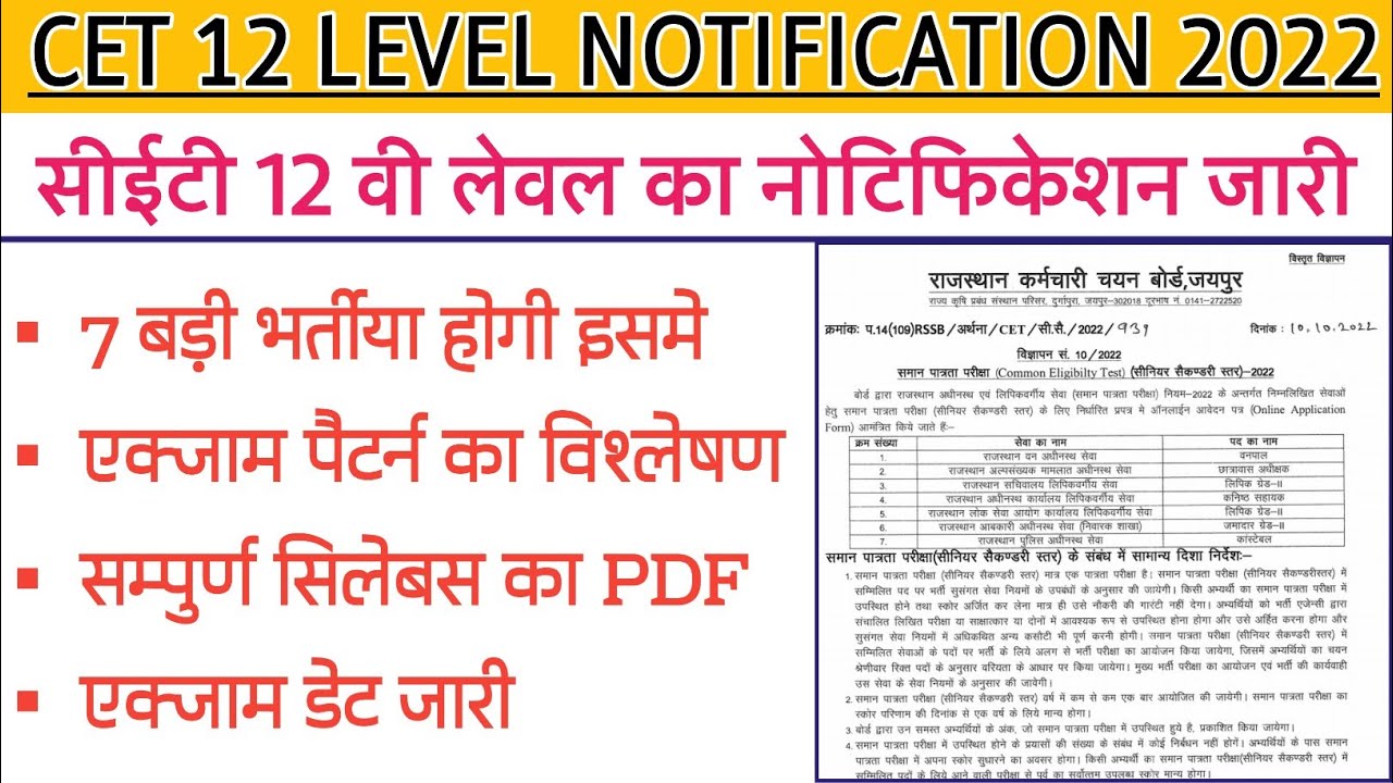 Cet Senior Secondary Level Notification | Full Explain Syllbus And Exam Pattern | Tilok Study Center
