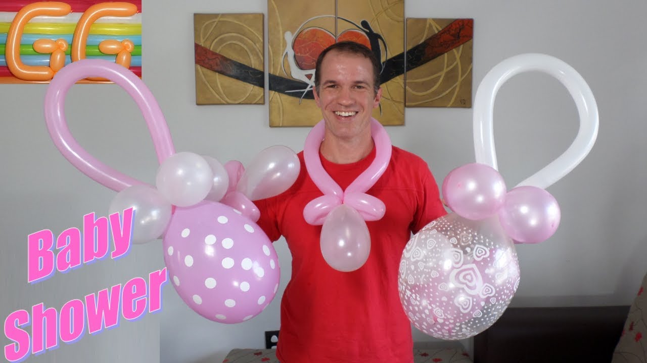 4 chupones con globos - decoracion para baby shower niña o niño - globoflexia