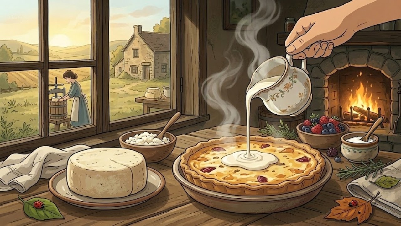 Making Cheese from Fresh Milk & Creamy Tart 🥛 Nature to Table (Ghibli Style ASMR)
