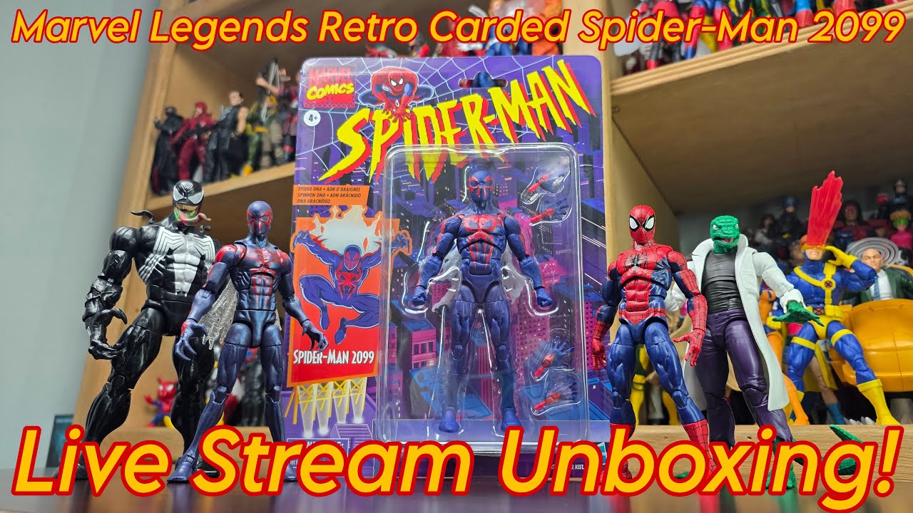 Marvel Legends Retro Carded Spider-Man 2099 Live Stream Unboxing!
