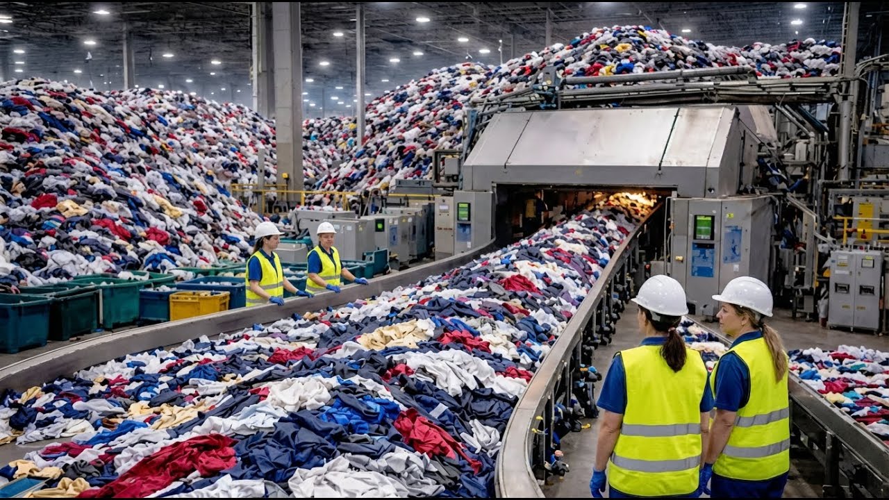 How Old Clothes Are Turned Into Luxury Fashion  Complete Industrial Recycling Process