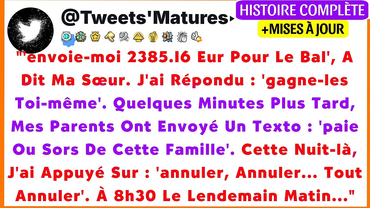 😡 'Paye ou quitte cette famille, ton choix...' J'ai choisi... et c'est le chaos 💸🚪 | Tweets Matures