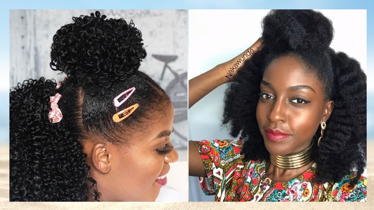 💜💕Cute and beautiful natural hairstyles compilation/juicy 4c hair ideas /latest 2020 #Blackwomen