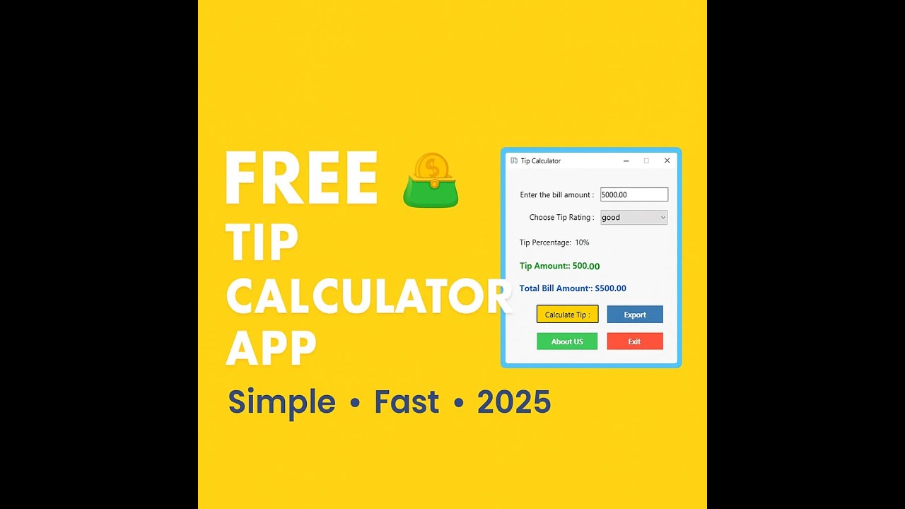 Best Tip Calculator App 2025 | Simple, Fast & Free Bill Splitter
