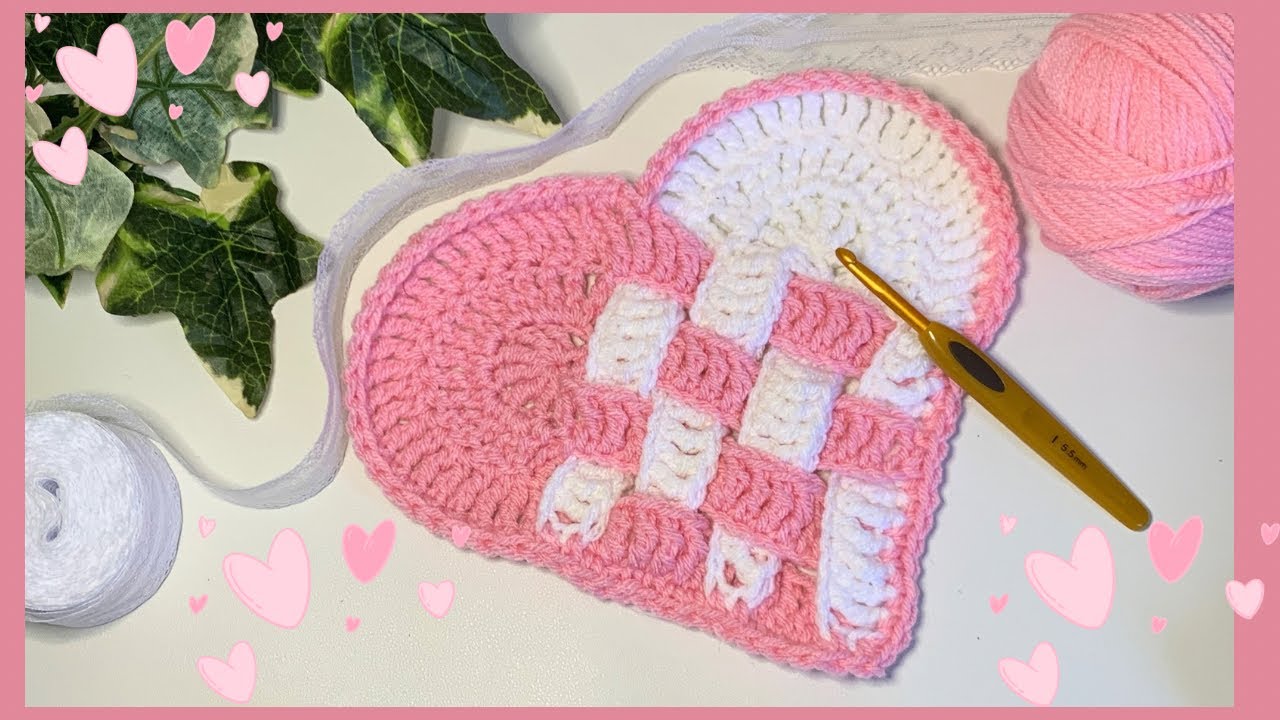 Beginner Friendly Easy Crochet Woven Large Heart Valentines Day