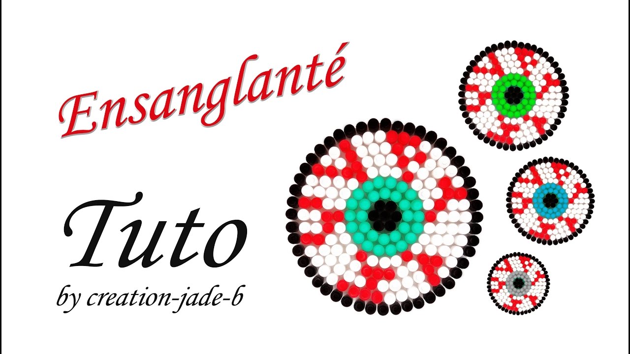 Tuto Perles à repasser (Hama) - Oeil Ensanglanté (Halloween) !