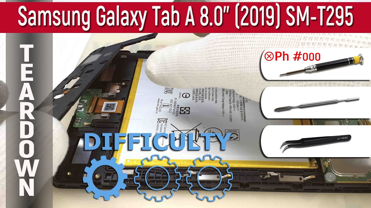 Как разобрать 📱 Samsung Galaxy Tab A 8.0'' (2019) SM-T295