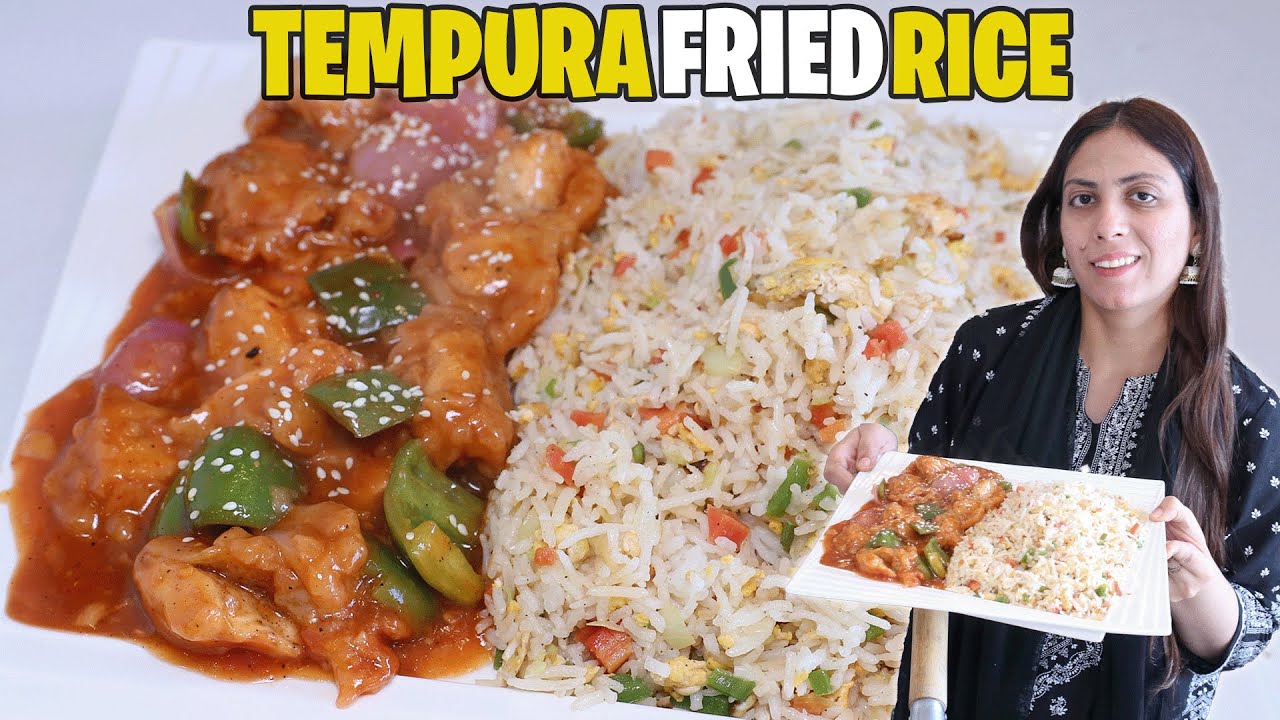 Egg Fried Rice With Chicken Tempura Recipe l Restaurant Style Tempura Fried Rice Recipe By Amna