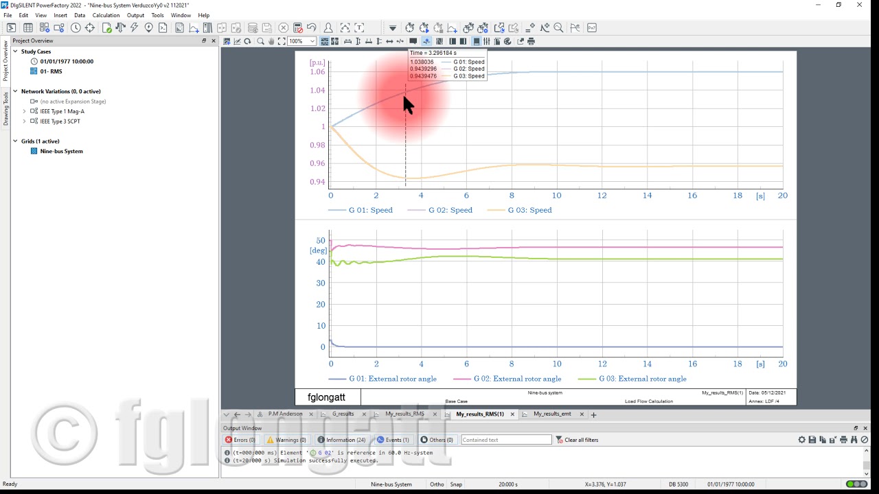 Mostrando la diferencia entre EvtSwitch y EvtOutage en respuesta de la frecuencia