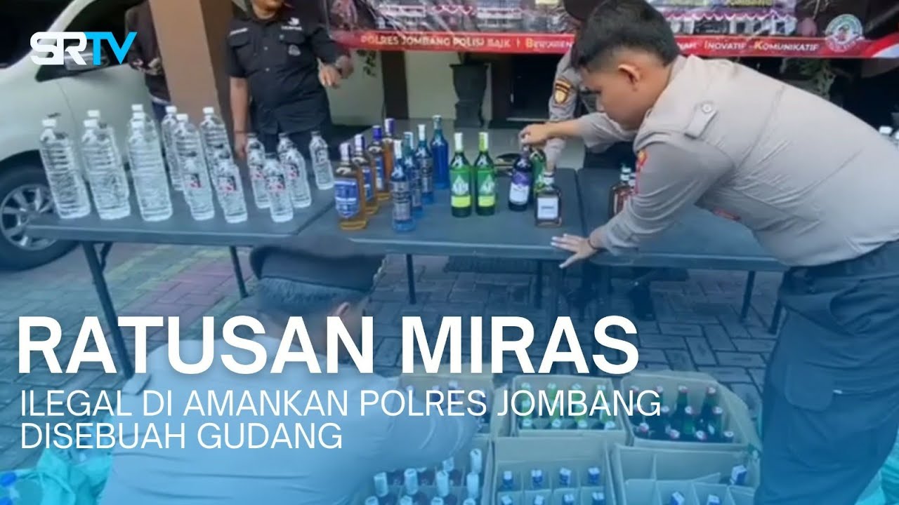 GELEDAH GUDANG DI JOMBANG POLISI AMANKAN RATUSAN MIRAS ILEGAL - SRTV