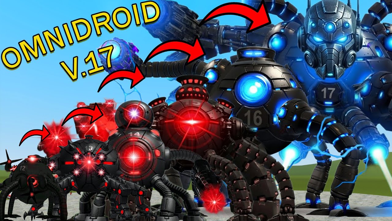EVOLUTION OF OMNIDROID ROBOT V.17! THIS POWER IS INSANE  Incredibles Roblox Garry&rsquo;s Mod!
