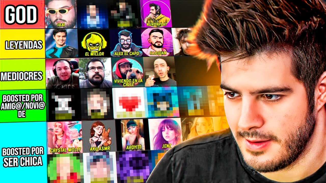 MI TIERLIST DE STREAMERS