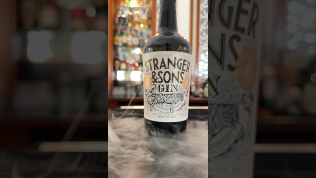 Indian Spirited Gin | stranger & sons Gin | cold ice slow mo | #ytshorts #alcohol #gin  #bar