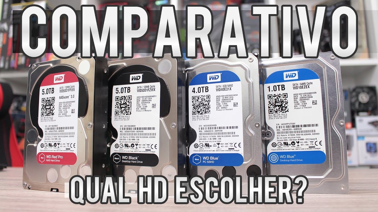 Testes de HDs da Western Digital – WD Blue vs Black vs SSHD vs Red Pro - Qual escolher?