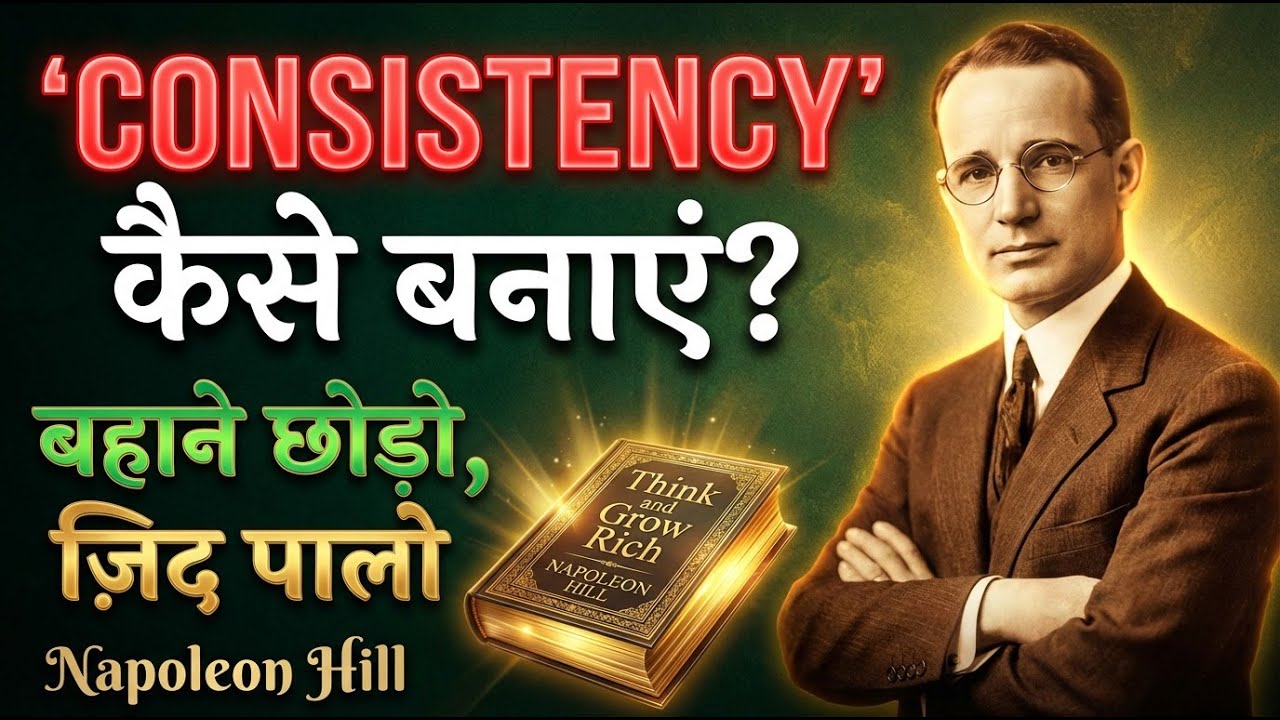 CONSISTENCY कैसे बनाएं - बहाने छोड़ो, ज़िद्द पालो | Napolean Hill (Hindi) | Think and Grow Rich