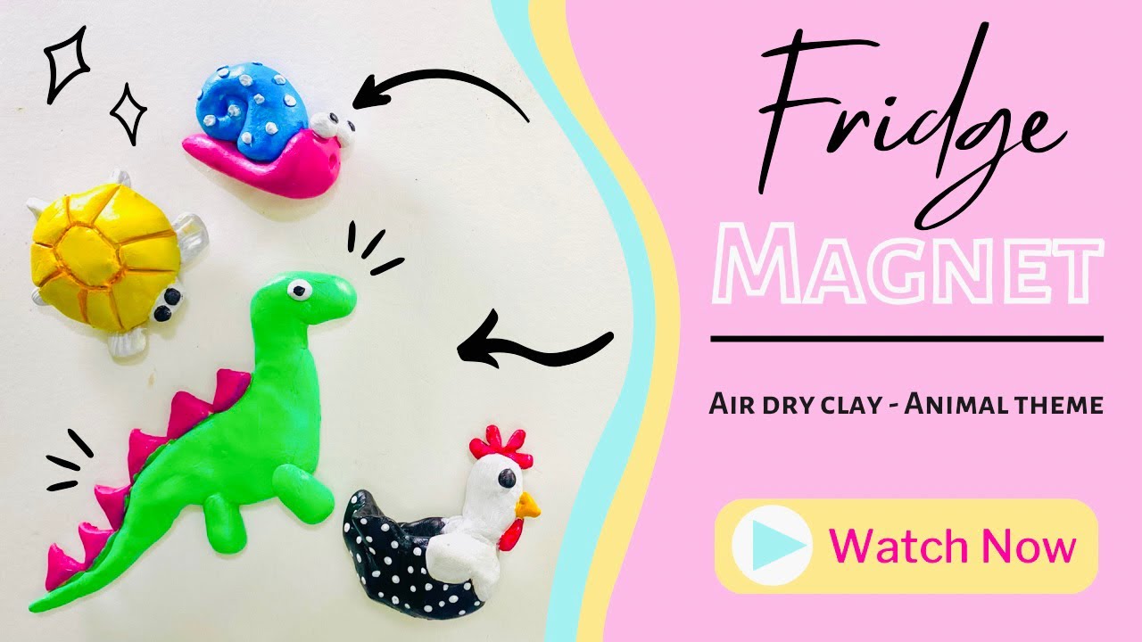 How to make Fridge magnet using Fevicrylic Mouldit | DIY kitchen decor with Air dry clay