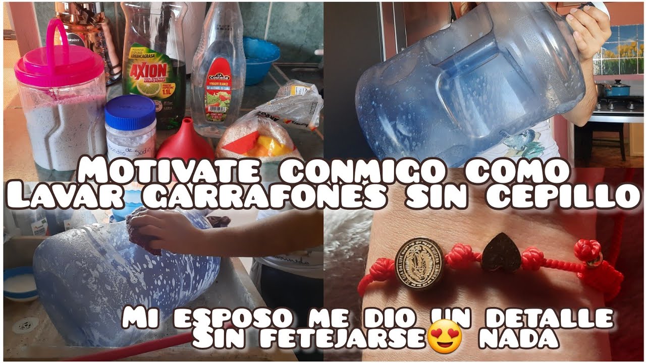LIMPIEZA|COMO QUITAR LAMA A  GALONES DE AGUA O BOTELLAS QUE ESTAN MUY CERRADAS+QUE HERMOSO DETALLE😍