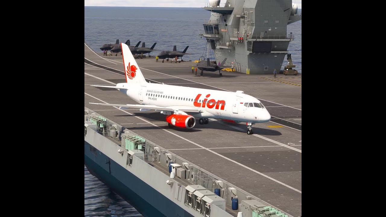Insane Takeoff Sukhoi SuperJet 100 Lion Air from Aircraft Carrier