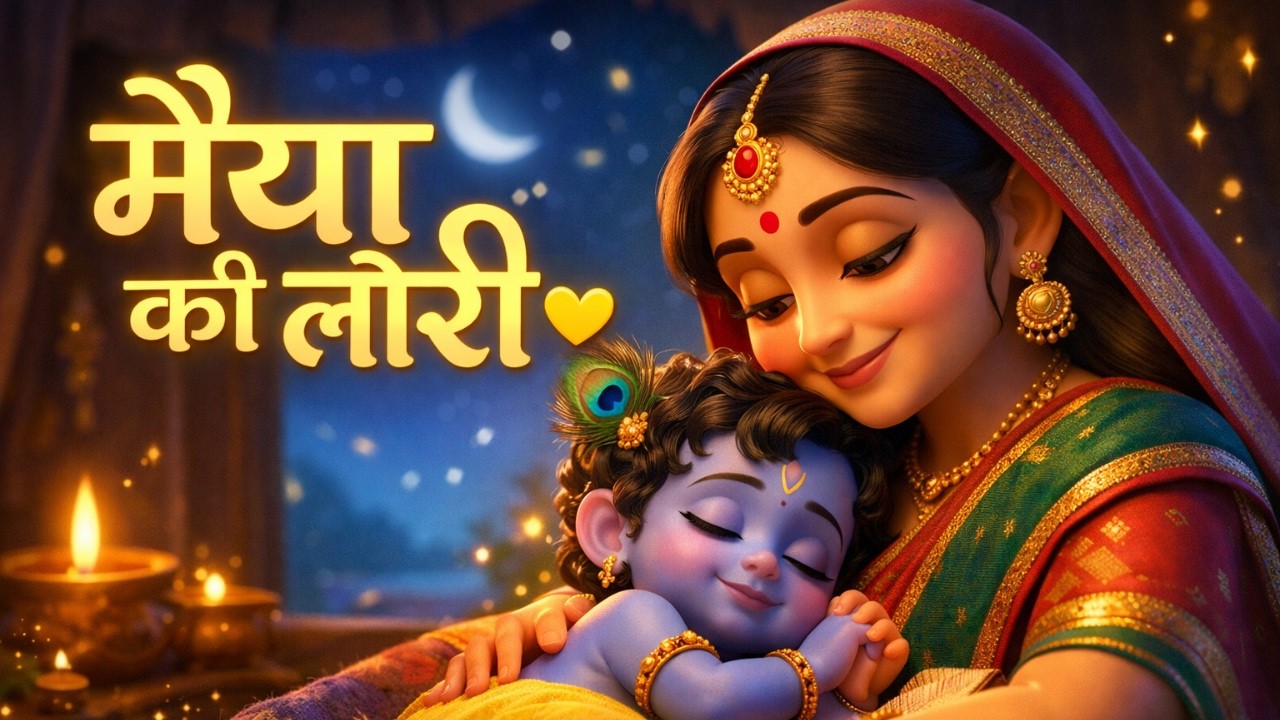 🌟 Krishna Baby Sleep Song | Soothing Hindi Lori #krishnalullaby #hindilori #babysleep #kidslullaby