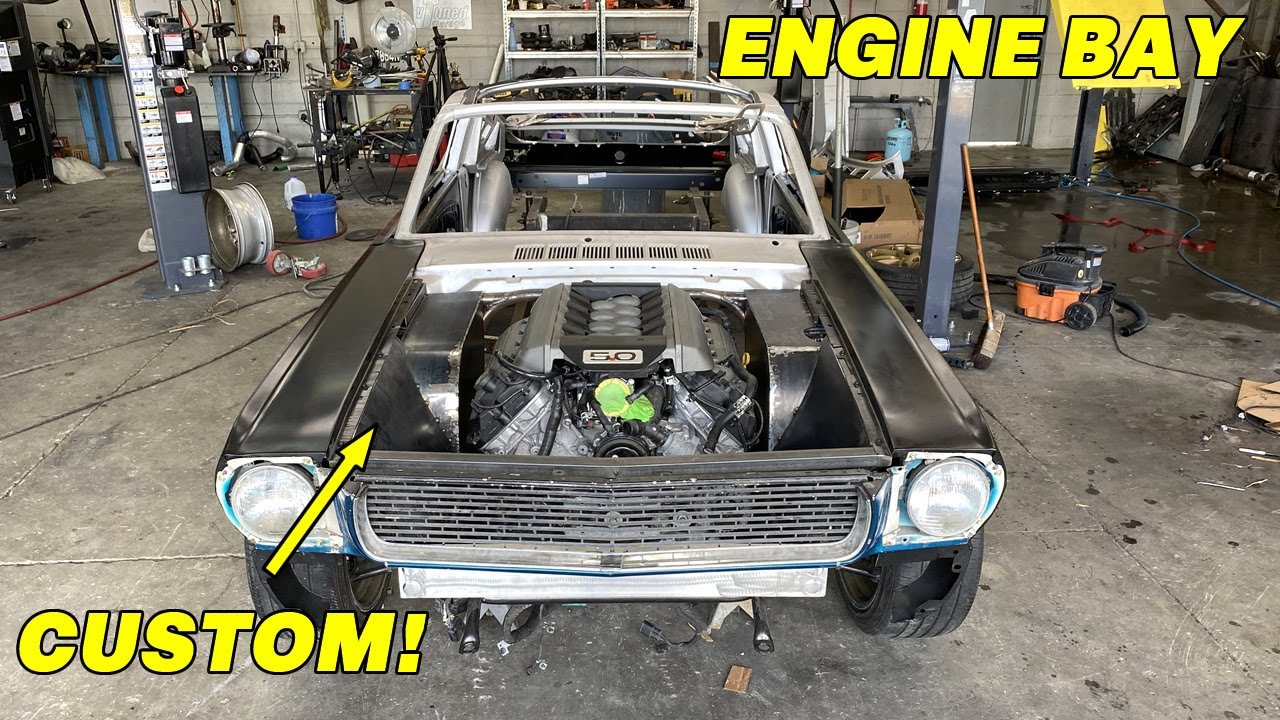 Building The Custom Engine Bay For My Coyote Swapped 1966 Mustang!