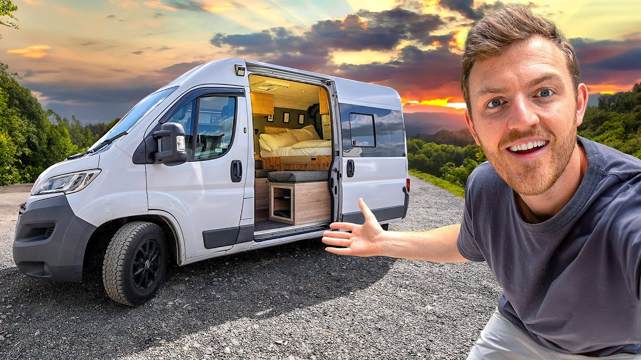 Кемпинг Stealth Van на природе (моя первая ночь в моем улучшенном кемпер-вэне)