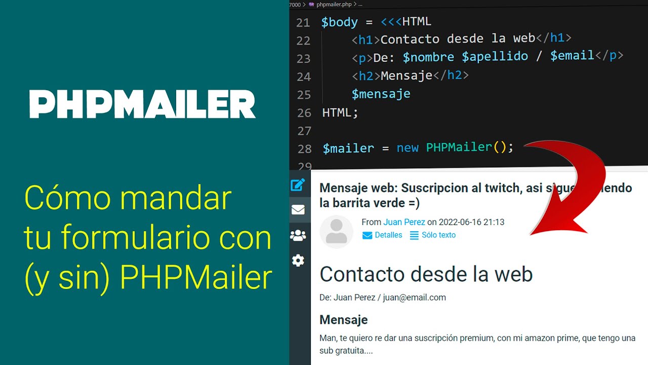 Cómo enviar un #formulario de contacto con #PHP 🔹🔹 Función mail vs PHPMailer explicado fácil 🤩