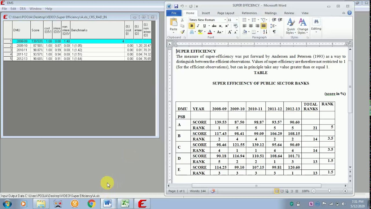 HOW TO DO AND INTERPRET SUPER EFFICIENCY - EFFICIENCY MEASUREMENT SYSTEM-(EMS)