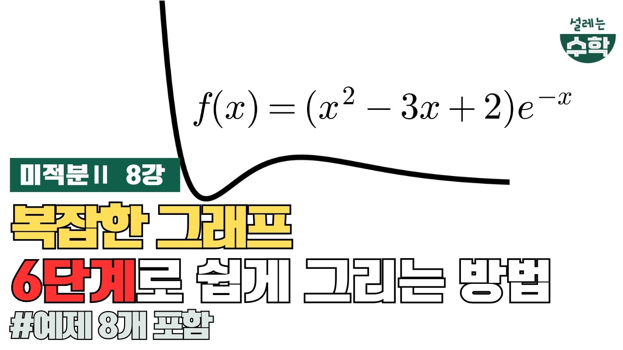 미적분 그래프 그리기 필승 루틴 6단계 + 예제 8개 | 미적분(미적분2) 8강