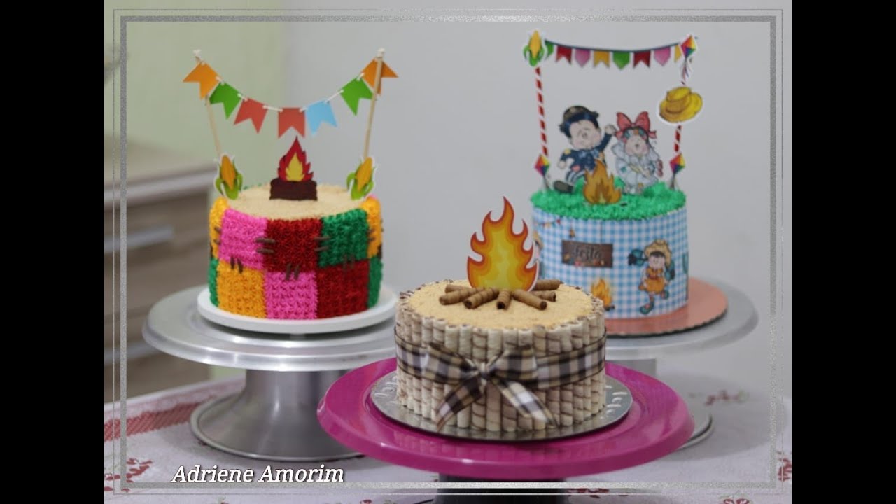 Lindos mini bolos no tema Junino! Especial festa Junina! Adriene Amorim.