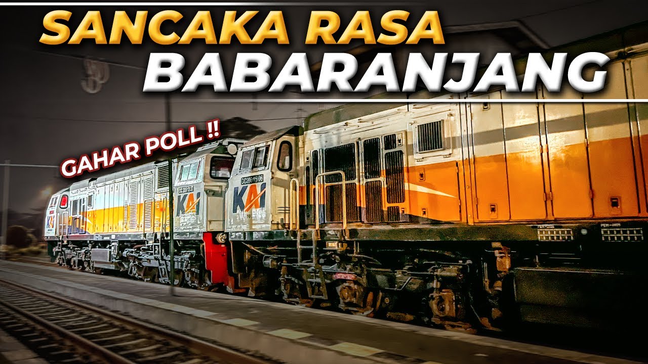 TENAGA EKSTRA DITARIK DUA LOKOMOTIF!! SERASA BABARANJANG | Naik Kereta Api Sancaka Madiun - Surabaya