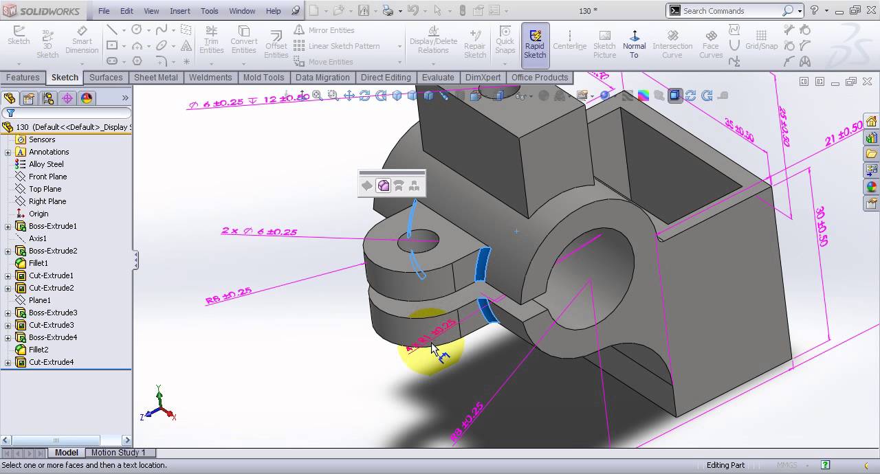 Video Tutorial on Dimensioning 3D model in SolidWorks