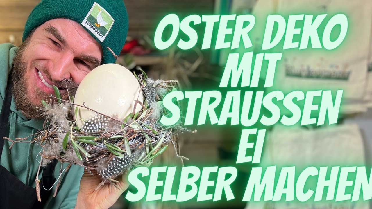 Osterdeko DIY 2026 🐣 Straußenei dekorieren & kleines Osternest selber machen | Einfache Anleitung