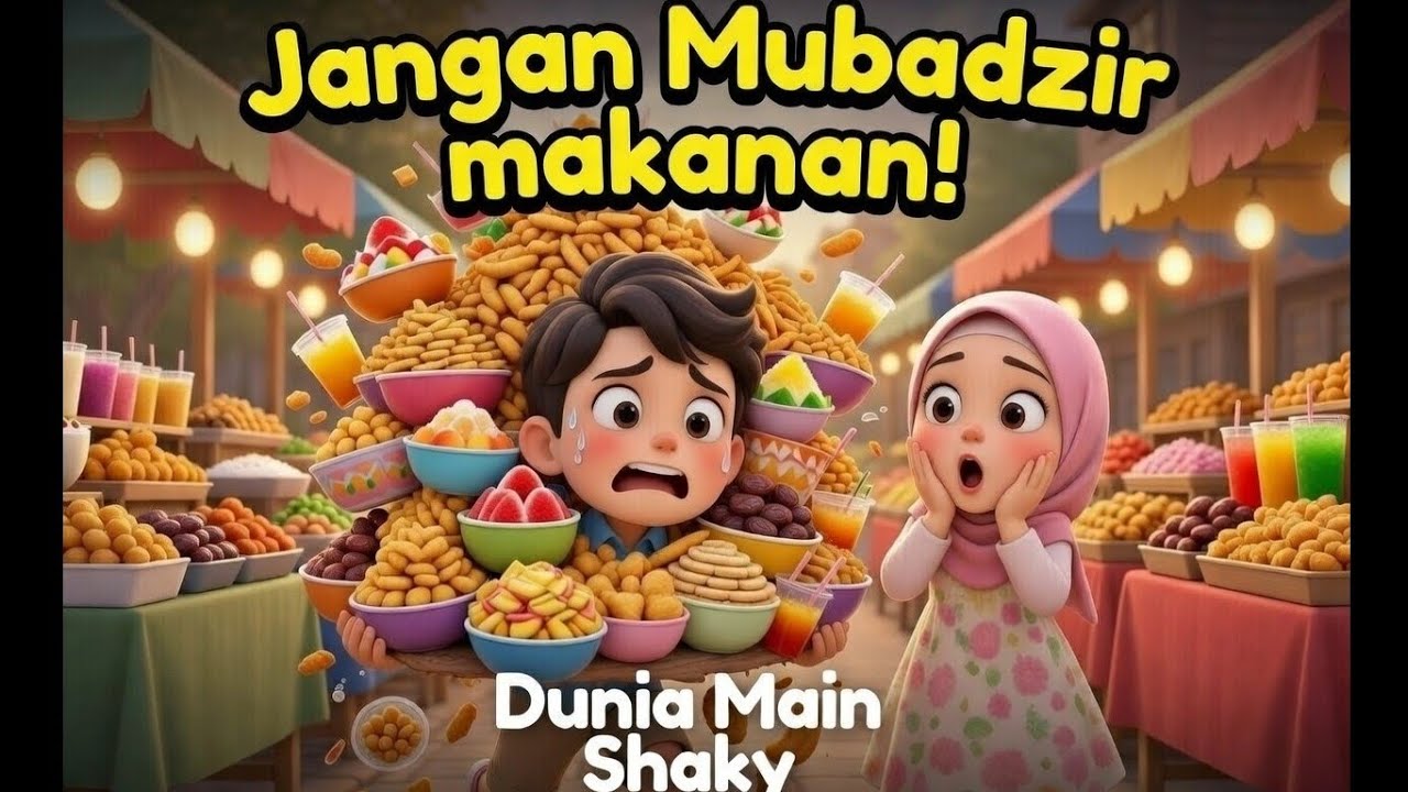 JANGAN MUBADZIR MAKANAN ! | Cerita Anak Islami | Dunia Main Shaky