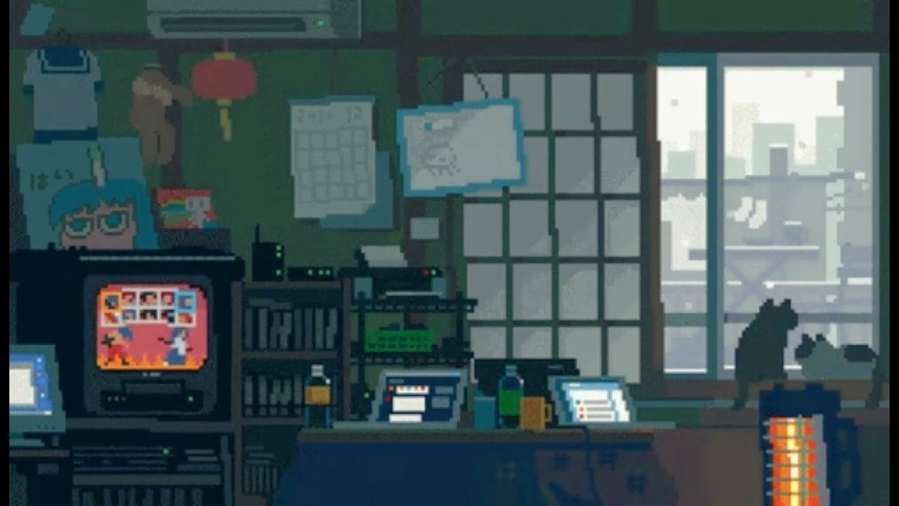 🌙 Cozy Pixel Art Room Ambience | Rainy Night ASMR (32 min) | Retro Vibes & Relaxing Lo-Fi