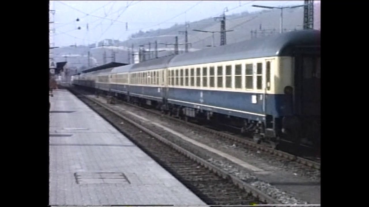 Juni 1987: Würzburg Hbf: 111 FD783, 151 GZ, ICE X, 260, 151 N, 194 E, 151 GZ