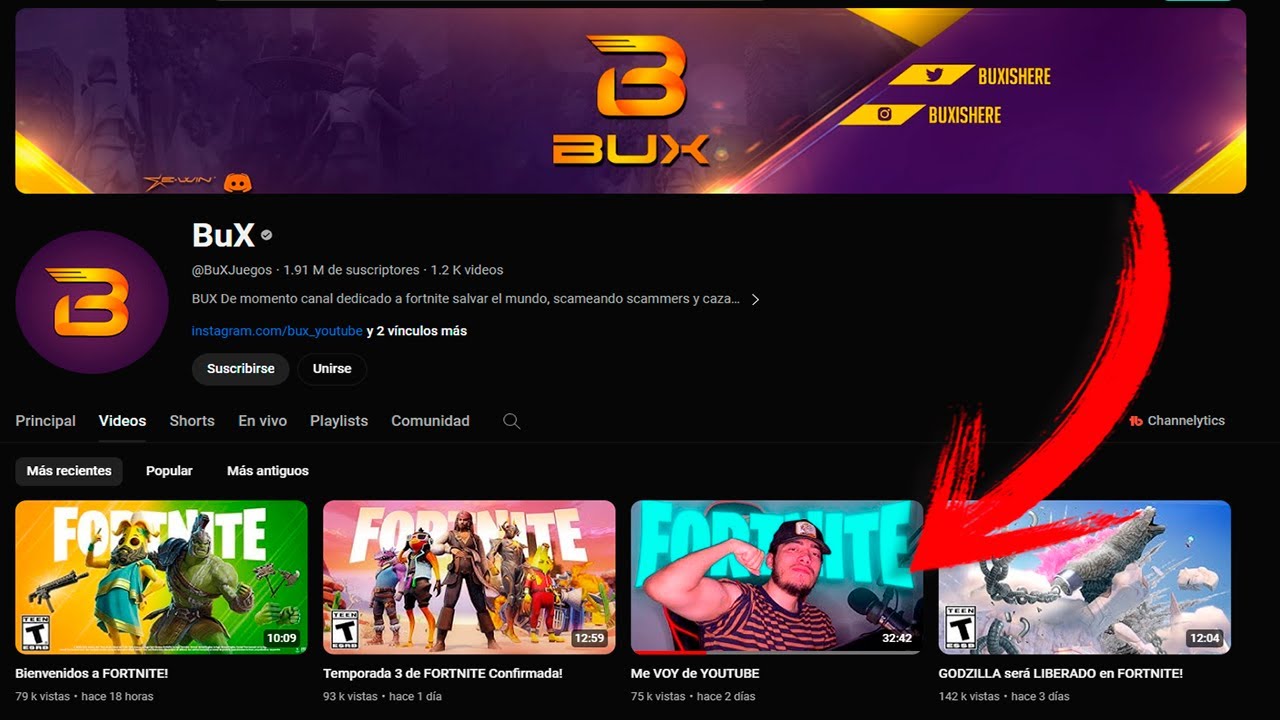 BUX EL YOUTUBER M&Aacute;S MENTIROSO de FORTNITE