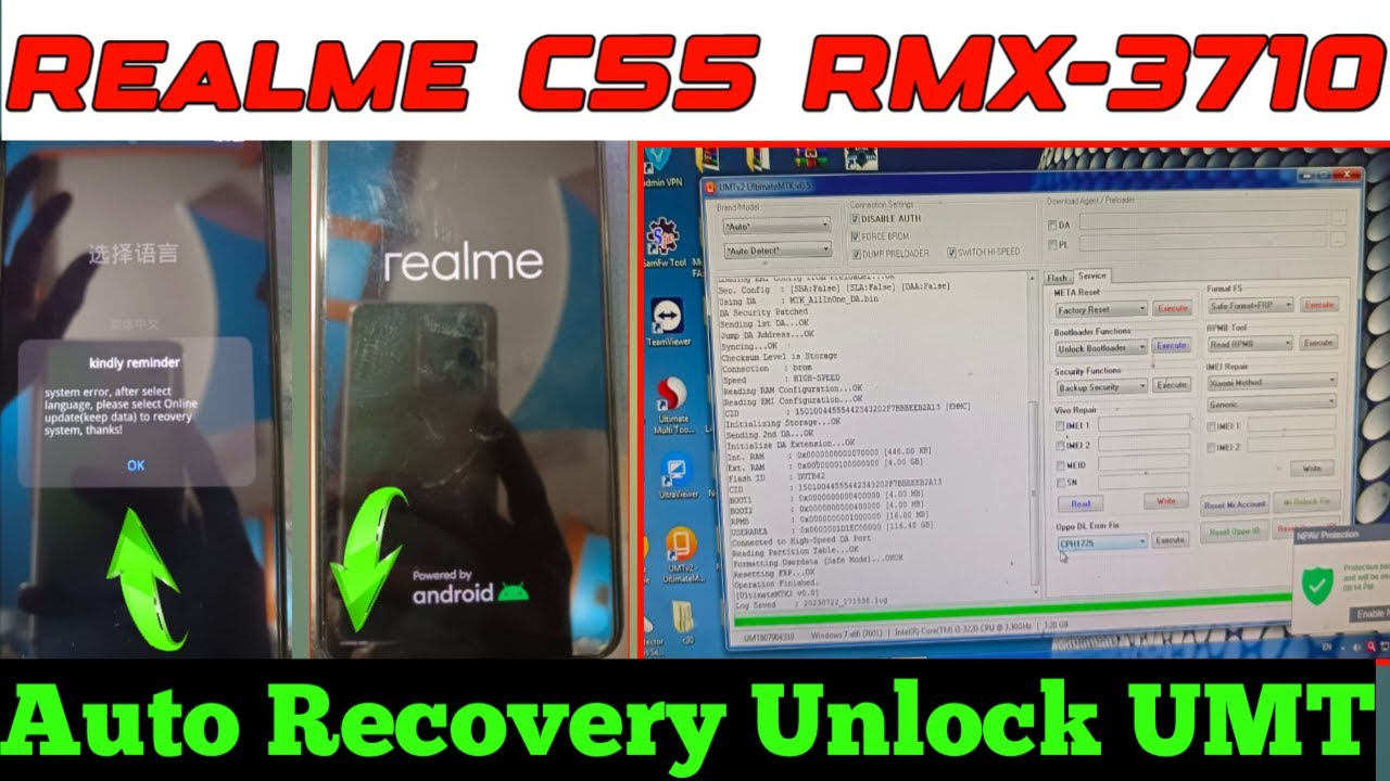 realme c55 RMX3710 auto recovery mode solution | Realme c55 RMX3710 auto recovery After Unlock UMT