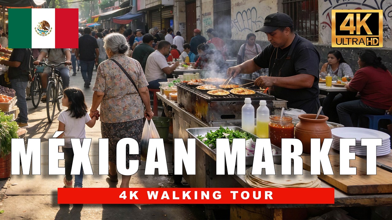 M&eacute;xican Fruit Market Walking Tour 4K 🇲🇽 &mdash; Inside M&eacute;xico's Most Colourful Street Food - Night Markets