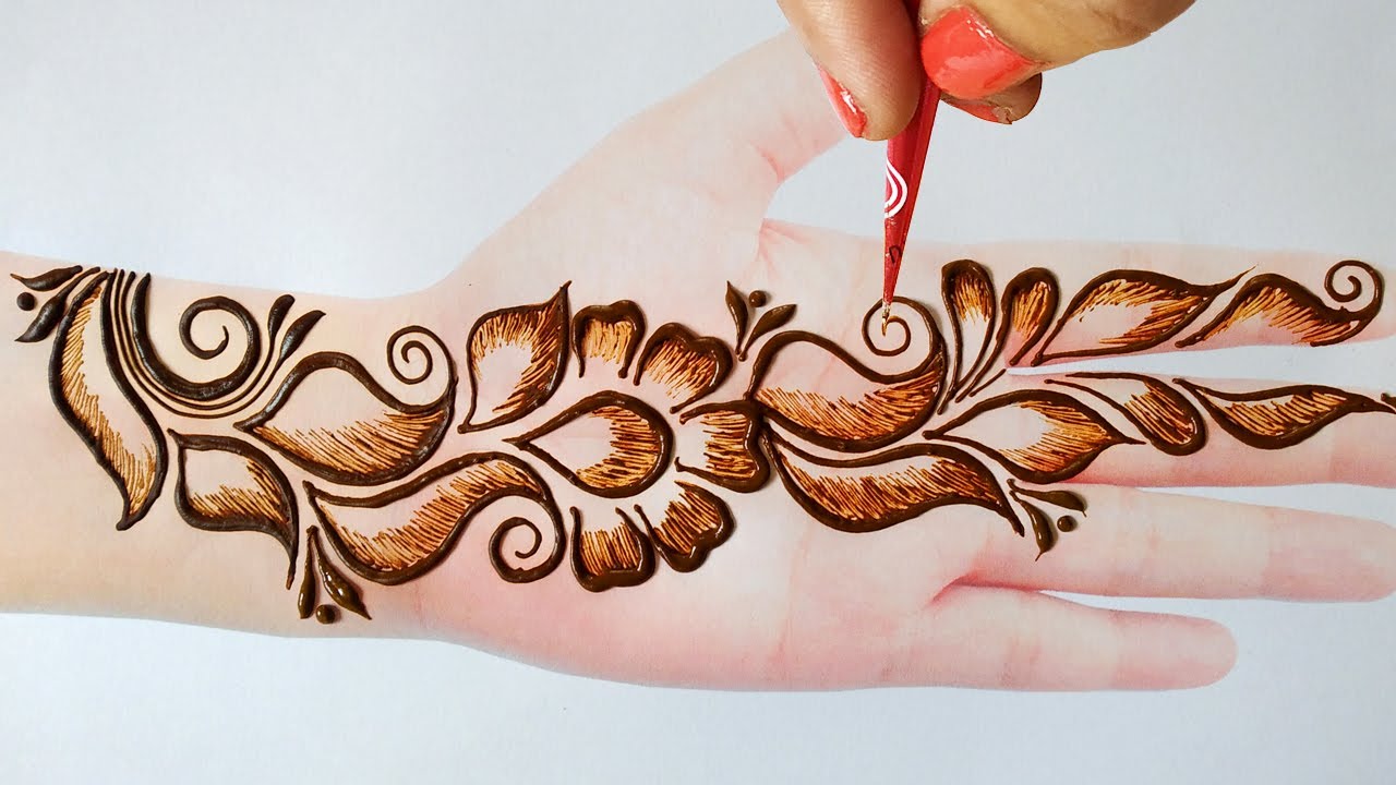 Easy Latest Arabic Mehndi Design 2021 - New Stylish Mehandi Design - शेडेड अरेबिक मेहँदी लगाना सीखे