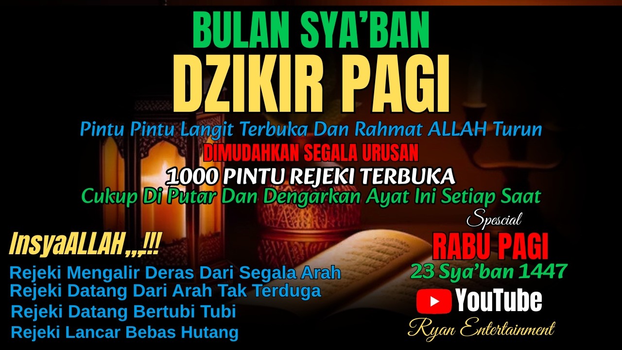 Dzikir Rabu Pagi Paling Mustajab di Bulan Sya’ban | Pembuka Rezeki & Keajaiban Doa