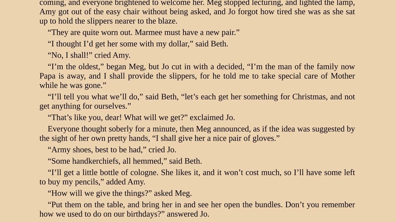 Little Women by Louisa May Alcott - Part 1/2 - audiobook and text