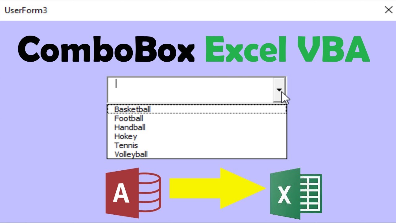 How to populate ComboBox from access database using Excel VBA