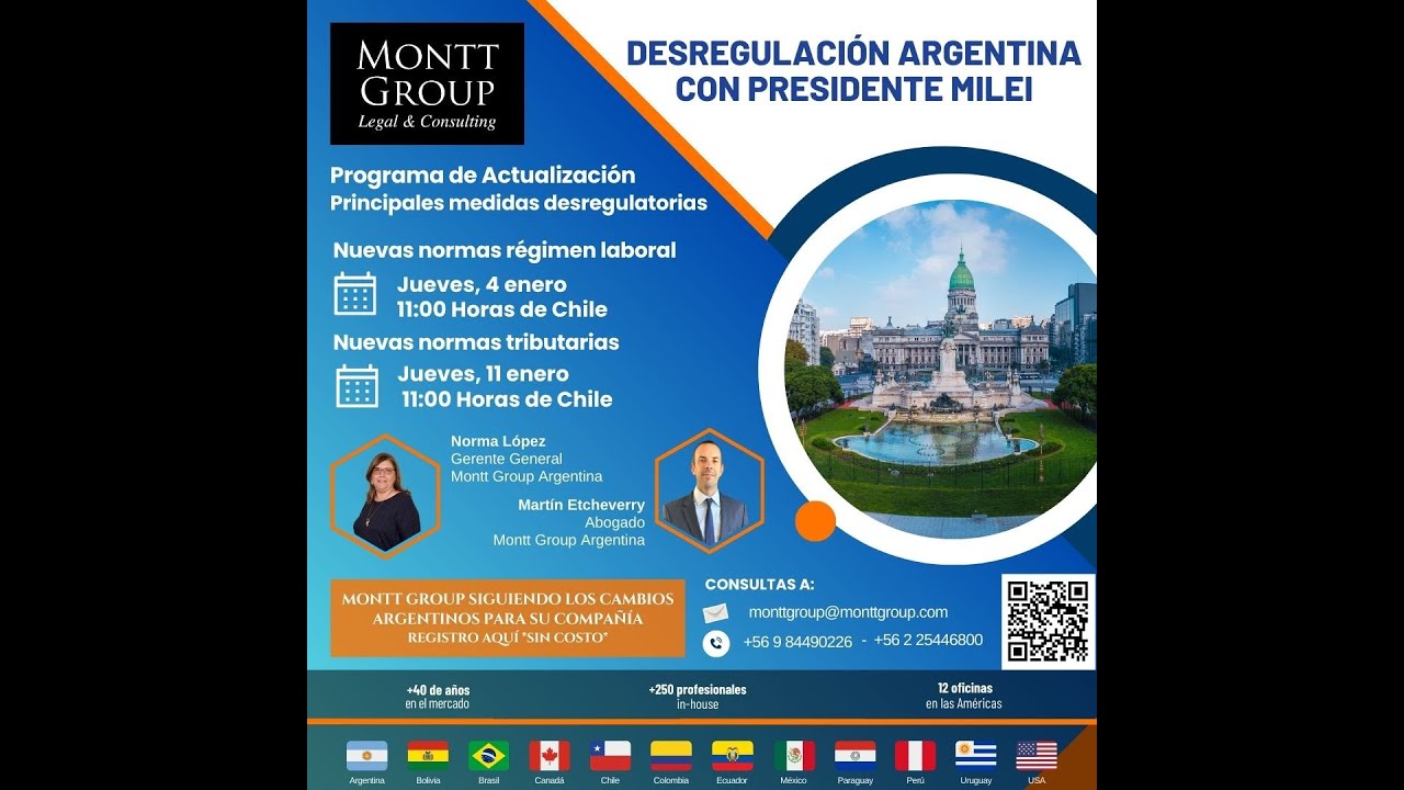 Desregulación Argentina con Presidente Milei. Nuevas normas regimen laboral.