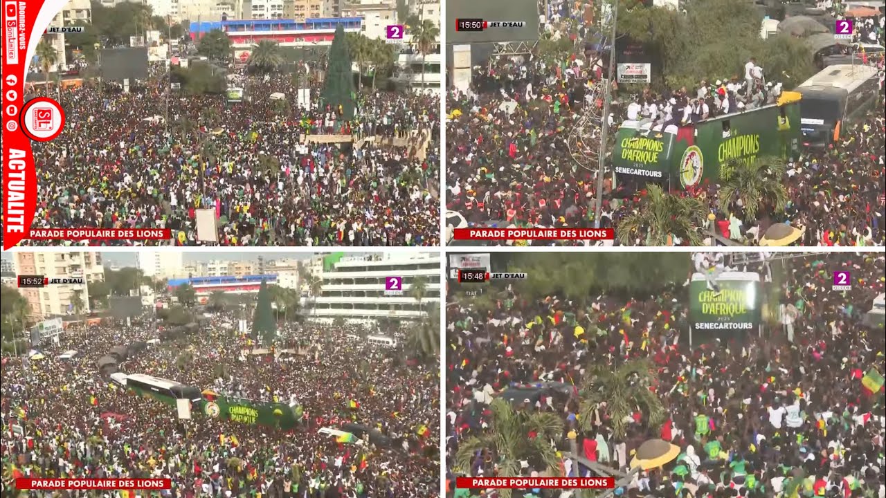 Waouuu une marrée humaine devant le Palais drapeau Sénégal flotte partout“li histoire dinako bindeu