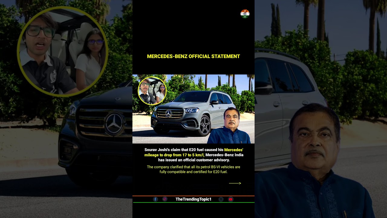 Mercedes-Benz India issues E20 advisory after Sourav Joshi's mileage drop claims
